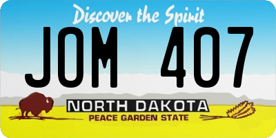 ND license plate JOM407