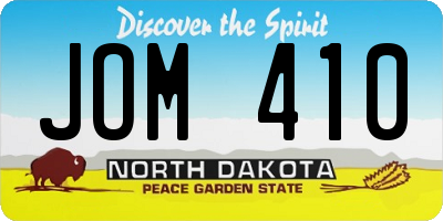 ND license plate JOM410