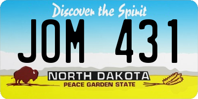 ND license plate JOM431