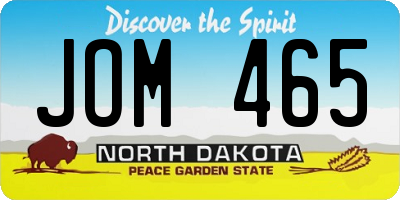 ND license plate JOM465