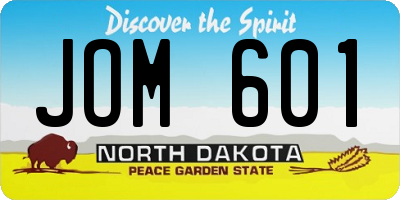 ND license plate JOM601