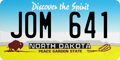 ND license plate JOM641