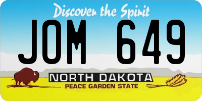 ND license plate JOM649