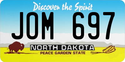 ND license plate JOM697