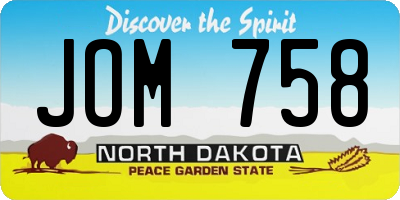ND license plate JOM758