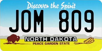 ND license plate JOM809