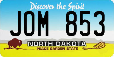 ND license plate JOM853