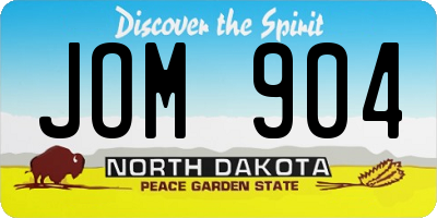 ND license plate JOM904