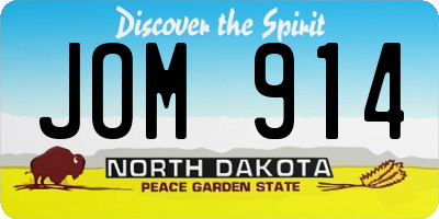ND license plate JOM914