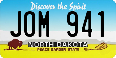 ND license plate JOM941