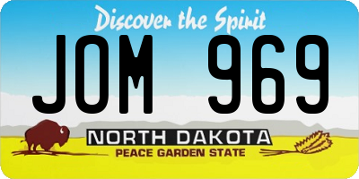 ND license plate JOM969