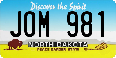 ND license plate JOM981