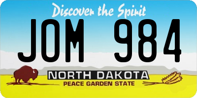 ND license plate JOM984