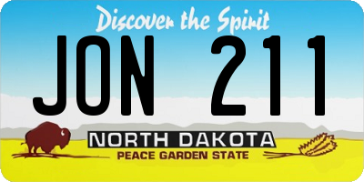 ND license plate JON211