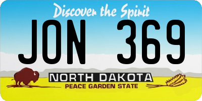 ND license plate JON369