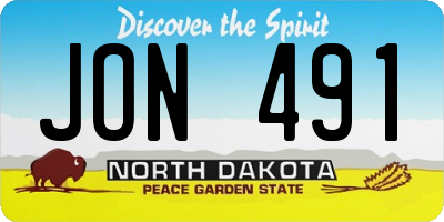 ND license plate JON491