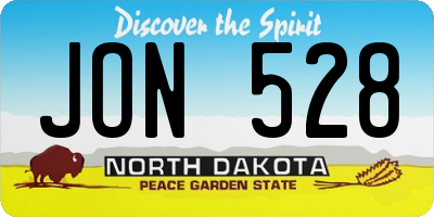 ND license plate JON528