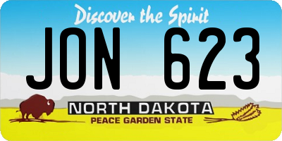 ND license plate JON623