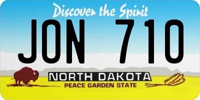ND license plate JON710