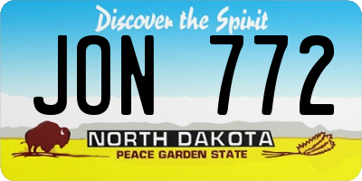 ND license plate JON772
