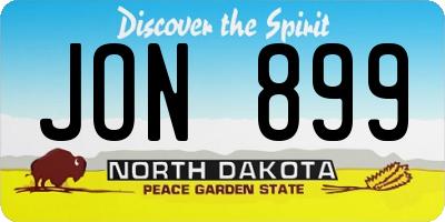 ND license plate JON899
