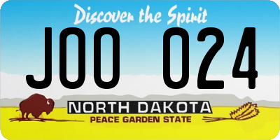 ND license plate JOO024