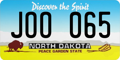 ND license plate JOO065