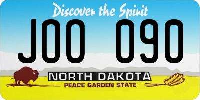 ND license plate JOO090