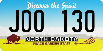 ND license plate JOO130