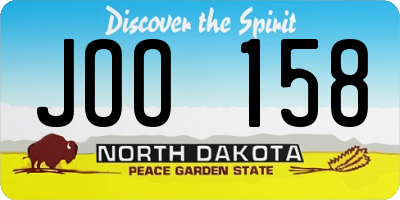 ND license plate JOO158