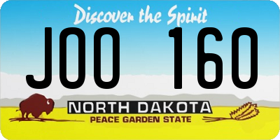 ND license plate JOO160