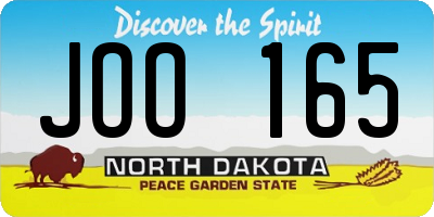 ND license plate JOO165