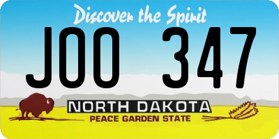 ND license plate JOO347