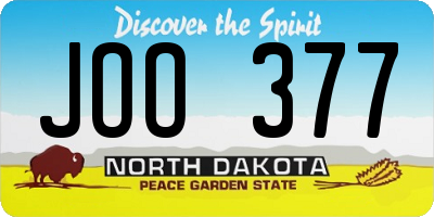 ND license plate JOO377