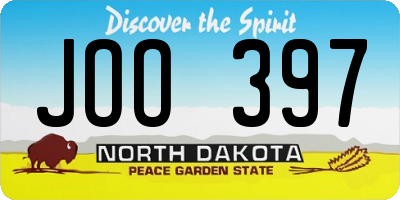 ND license plate JOO397