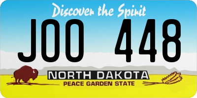 ND license plate JOO448