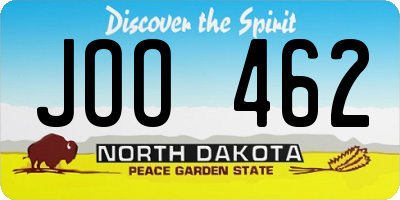 ND license plate JOO462