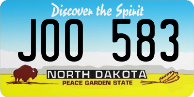 ND license plate JOO583