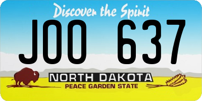 ND license plate JOO637