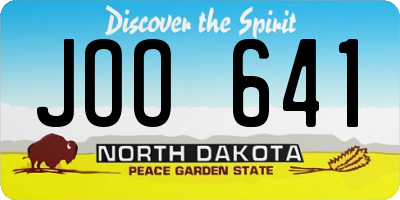 ND license plate JOO641