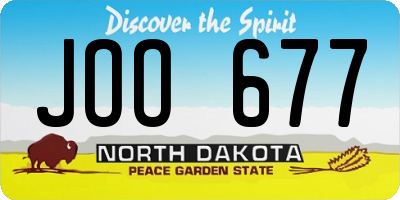 ND license plate JOO677