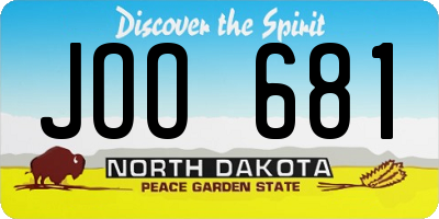 ND license plate JOO681