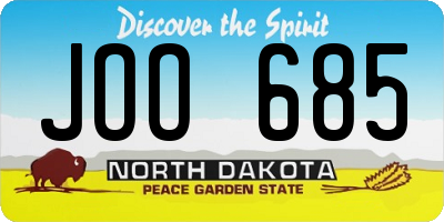 ND license plate JOO685