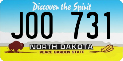 ND license plate JOO731