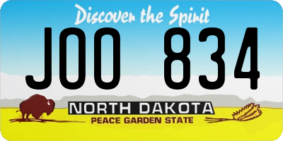 ND license plate JOO834