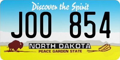 ND license plate JOO854