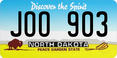 ND license plate JOO903