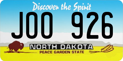 ND license plate JOO926