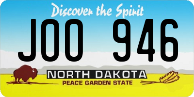 ND license plate JOO946