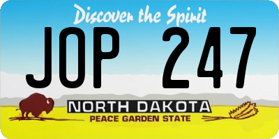 ND license plate JOP247
